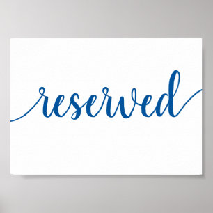 Poster Réservé simple French Blue Any Event Table