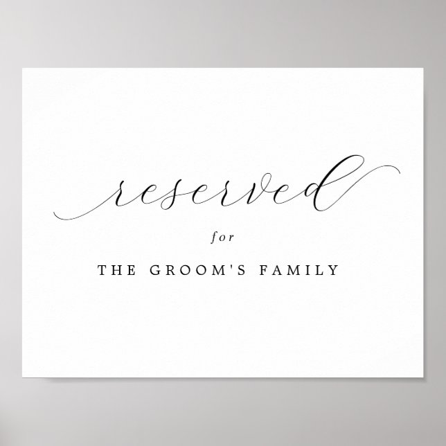 Poster Réservé | Symbole Mariage imprimable de la famille (Devant)