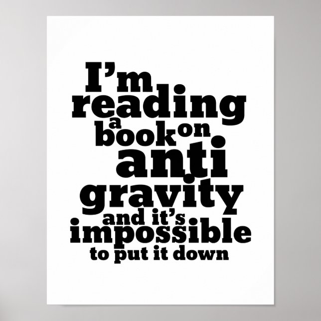Poster Réserver sur Anti Gravity Funky Science Geek Puns (Devant)
