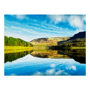 Poster Réservoir Dovestone en hiver