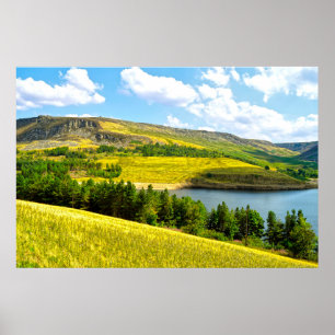 Poster Réservoir Dovestone sous le soleil d'été