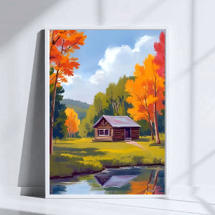 Poster Résidence d'Automne Cottage au Bord du Lac