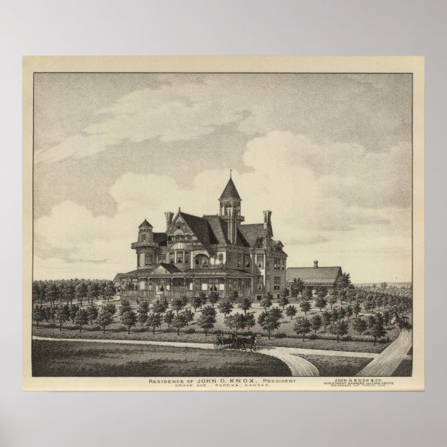 Poster Résidence de John D Knox, Topeka, Kansas (Devant)