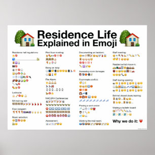 Poster Residence Life Expliqué dans l'affiche Emoji