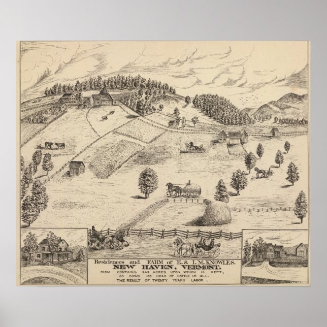 Poster Résidences et ferme à New Haven (Devant)