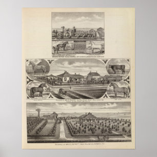 Poster Résidences et fermes, Wellington, le Kansas