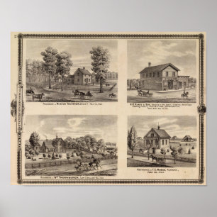 Poster Résidences et magasins dans le comté de Polk