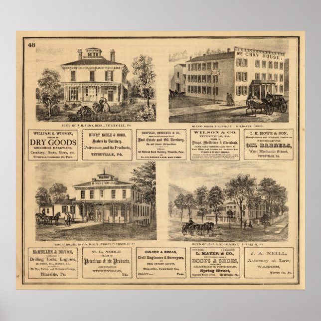 Poster Résidences, hôtels, Titusville, Franklin (Devant)