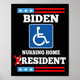 Poster Résident de maison de retraite Biden Drôle Anti Jo