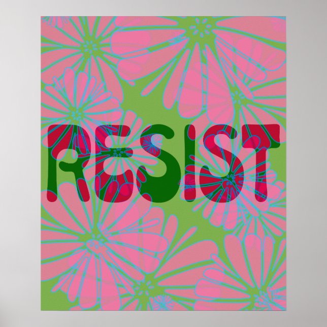 Poster Résistance à l'énergie des fleurs roses (Devant)