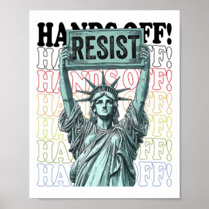 Poster Résiste Statue De La Liberté Mains Hors Prot