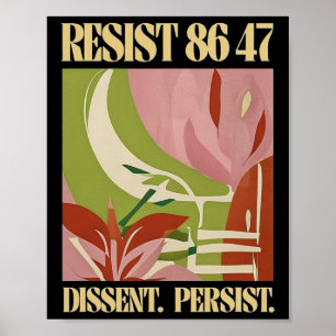 Poster Résister 8647 Dissidence Persiste Anti Trump Flora