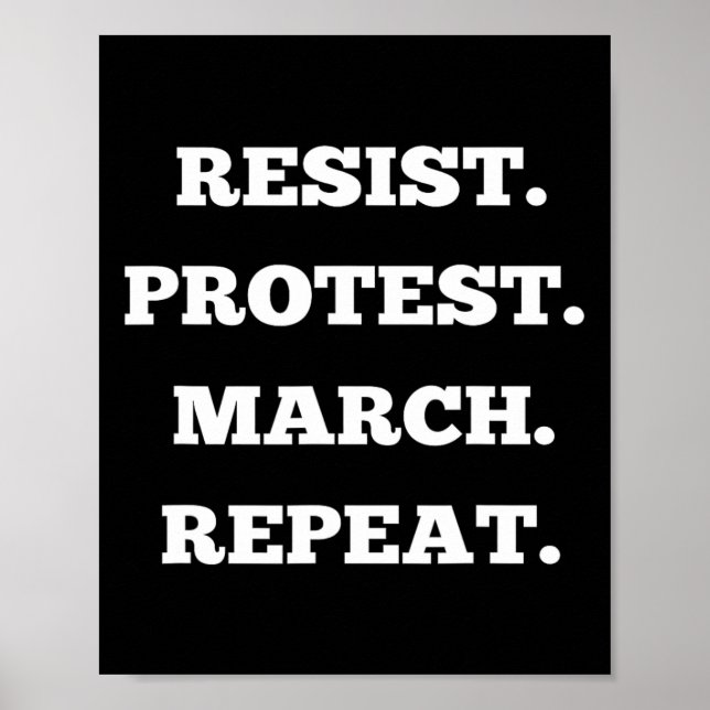 Poster Résister à la marche de protestation répéter (Devant)