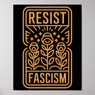 Poster Résister à la protestation contre le fascisme Trum