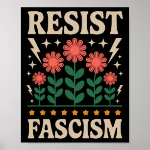 Poster Résister à la protestation contre le fascisme Trum