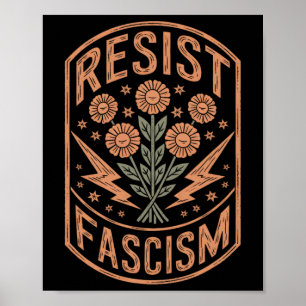 Poster Résister à la protestation contre le fascisme Trum