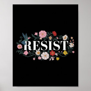 Poster Résister à la protestation florale Trump Anti Trum