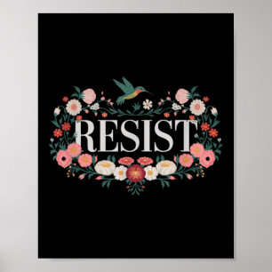 Poster Résister à la protestation florale Trump Anti Trum