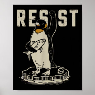 Poster Résister à l'activisme des pingouins - Drôle résis