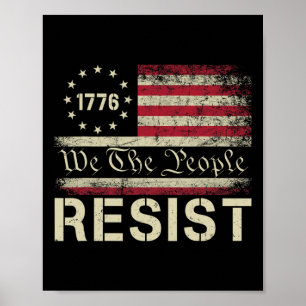 Poster Résister À Trump Manifester Contre Le Drapeau Poli