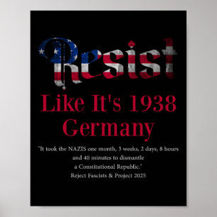 Poster Résister Citation Pritker Allemagne 1938 Rejeter l