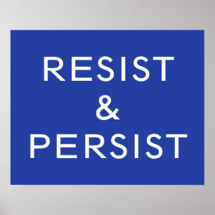 Poster Résister et persévérer bleu