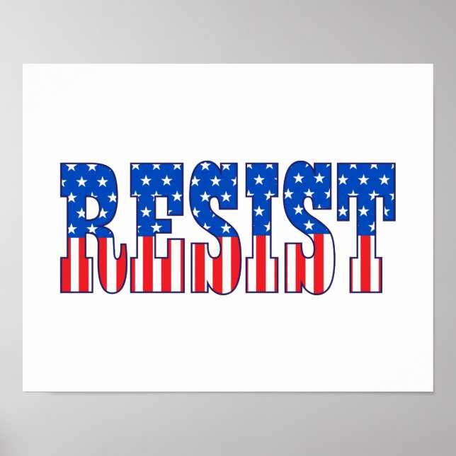 Poster Résister | Étoiles et rayures (Devant)