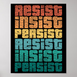 Poster Résister Insist Persist T Shirt Impeach 45 Anti-tr