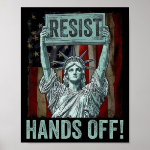 Poster Résister Résistance Statue de la Liberté Hands Off