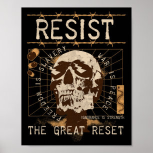 Poster Résistez À La Grande Réinitialisation Du Ministère