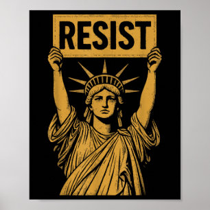 Poster Résistez À La Manifestation De La Statue De La Lib