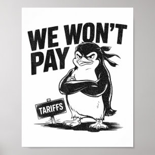 Poster Résistez à l'injustice politique drôle Penguin