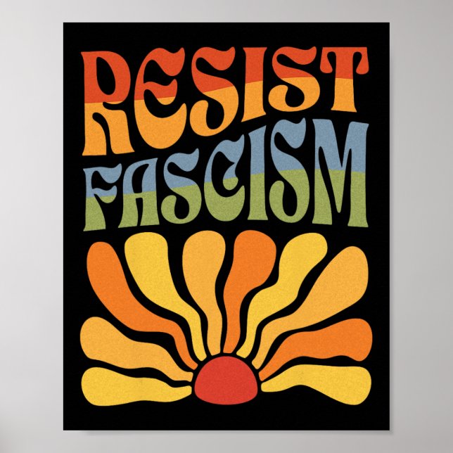 Poster Résistez au fascisme Rétro Boho Feminist Pro Choic (Devant)