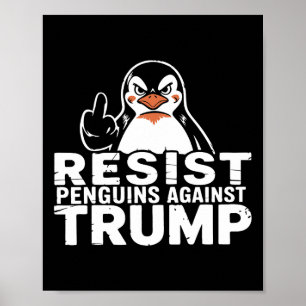 Poster Résistez Aux Penguins Contre Trump Tarifs Douanier