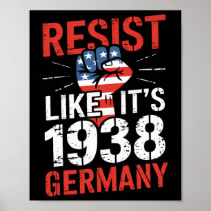 Poster Résistez comme en 1938 Allemagne Un militant rejet