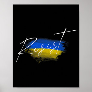 Poster Résistez Drapeau Ukraine Ukrainien