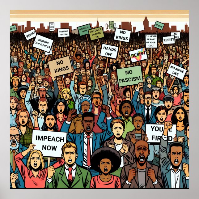 Poster Résistez et empêchez Trump (Devant)