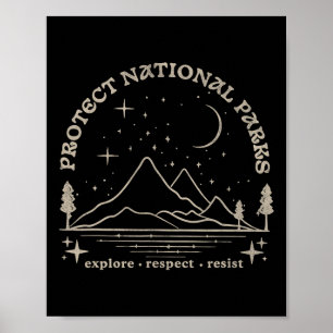 Poster Résistez Protégez nos parcs nationaux Graphique An