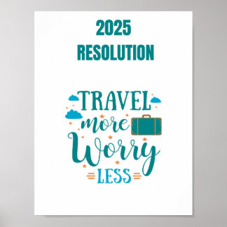 Poster Résolution 2025 Voyage plus d'inquiétude moins