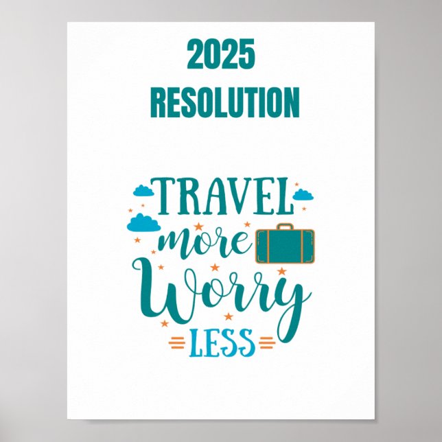 Poster Résolution 2025 Voyage plus d'inquiétude moins (Devant)