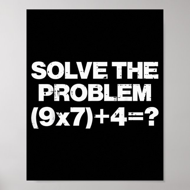 Poster Résoudre le problème Math 67 Mème 6 7 Costume Enfa (Devant)