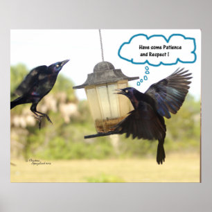 Poster Respect de la patience Ravens Crows oiseau Imprime