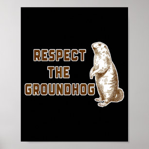 Poster Respecter la marmotte image drôle de chuck en bois