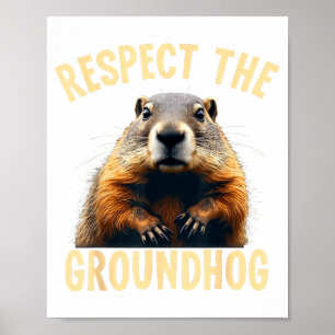 Poster Respecter la photo de marmotte de la marmotte terr