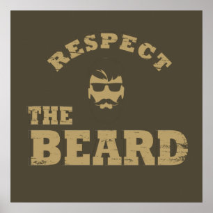 Poster Respectez la barbe drôles de citations barbus
