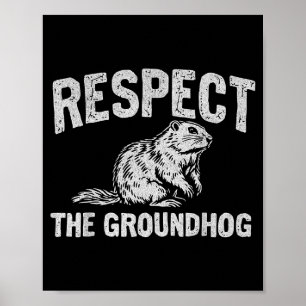 Poster Respectez la photo de marmotte de marmotte de la t