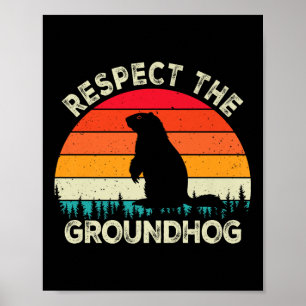 Poster Respectez Le Jour De La Marmotte Rongeurs Cute Ret