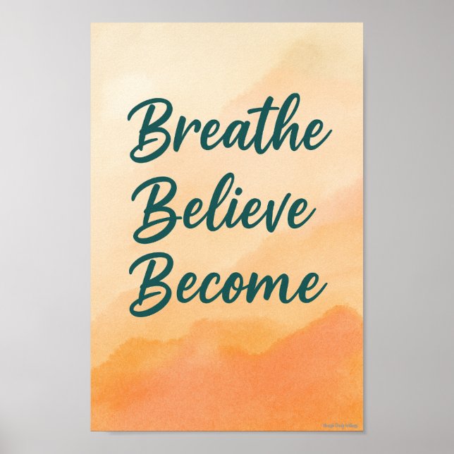 Poster Respire, Crois, Devenir - Art Mur Motivationnel (Devant)