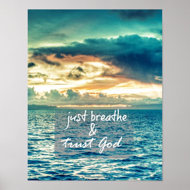 Poster Respire et faire confiance à Dieu Citation (Devant)