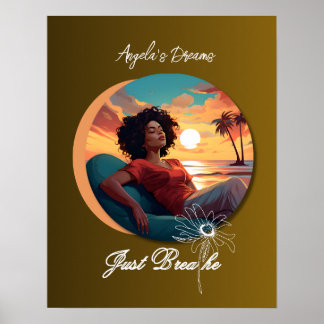 Poster Respire la femme afro-américaine